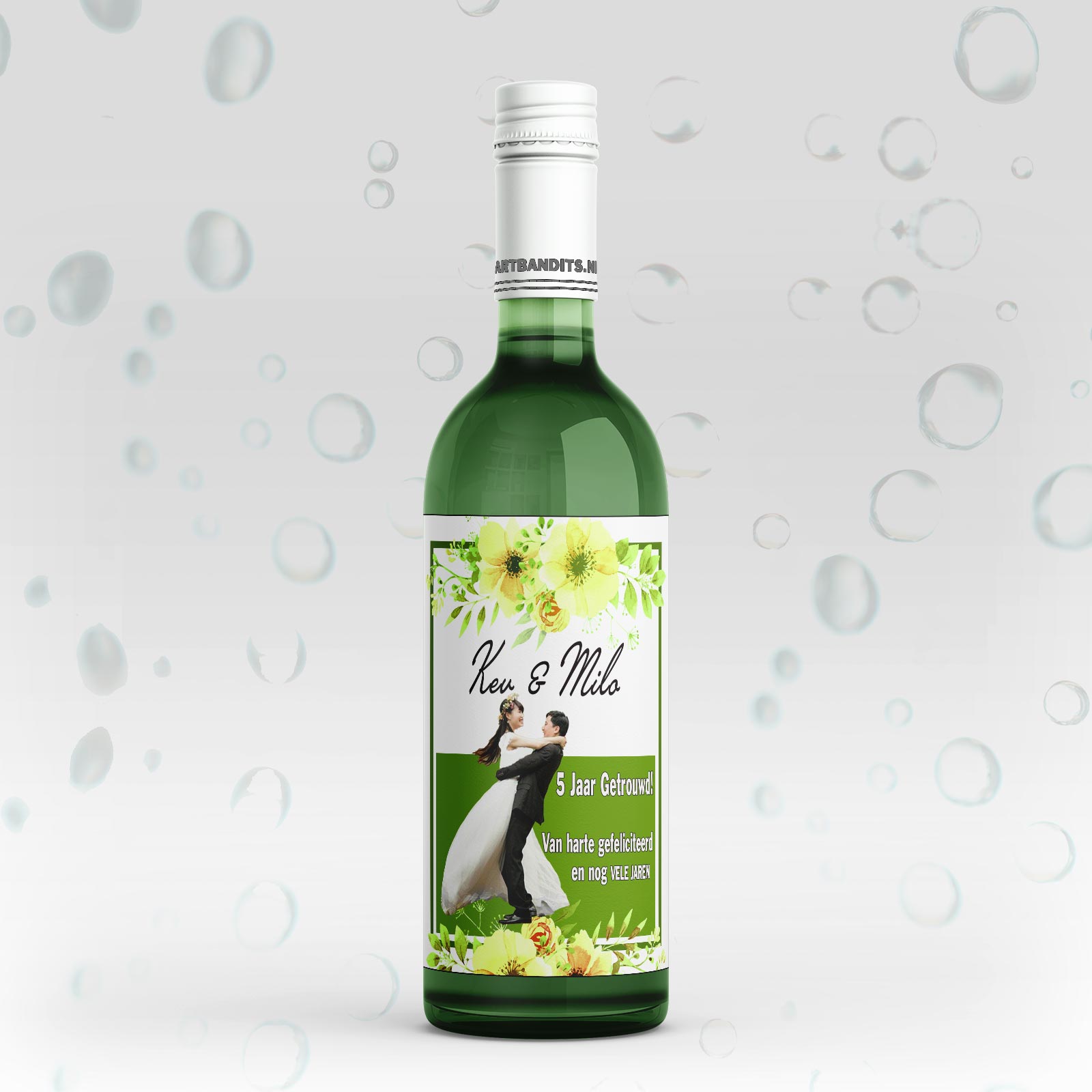 Fles Wijn met een op maat gemaakt etiket - Klassiek Wit , uitgeknipt Top Merken Winkel